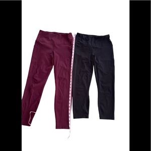 Yogalicious Lux sz S Leggings Bundle 2 pairs Cranberry Black EUC Buttery Soft